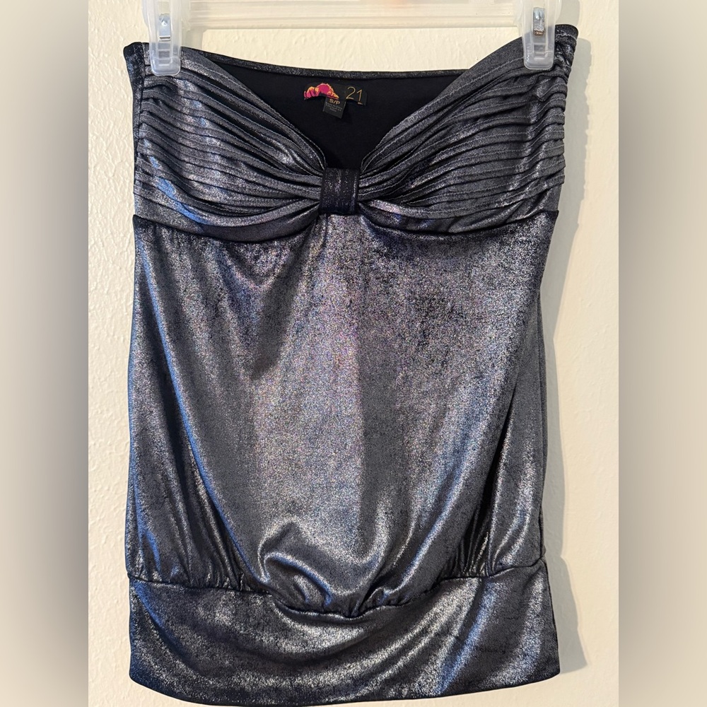 Y2K Vintage Forever 21 Metallic Top, Tube Top